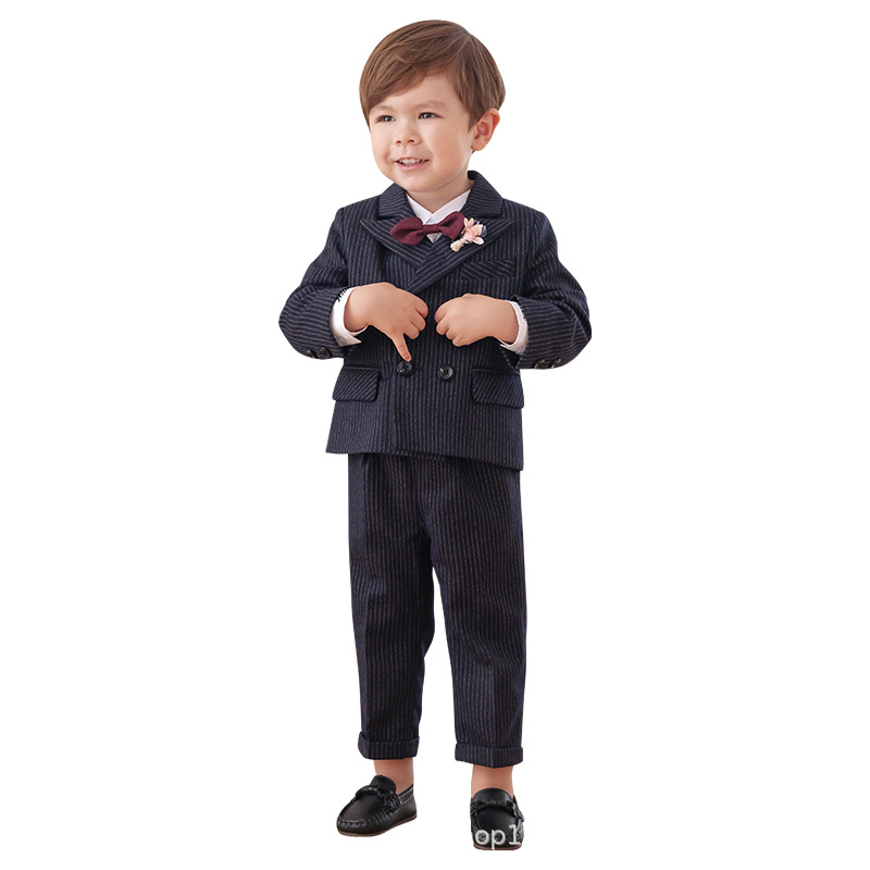 男宝宝周岁礼服男童西装套装花童西服婴儿生日正装三件套帅气秋冬