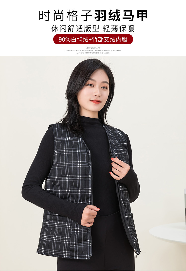 2021冬新款羽绒马甲女短款坎肩背心(图1)