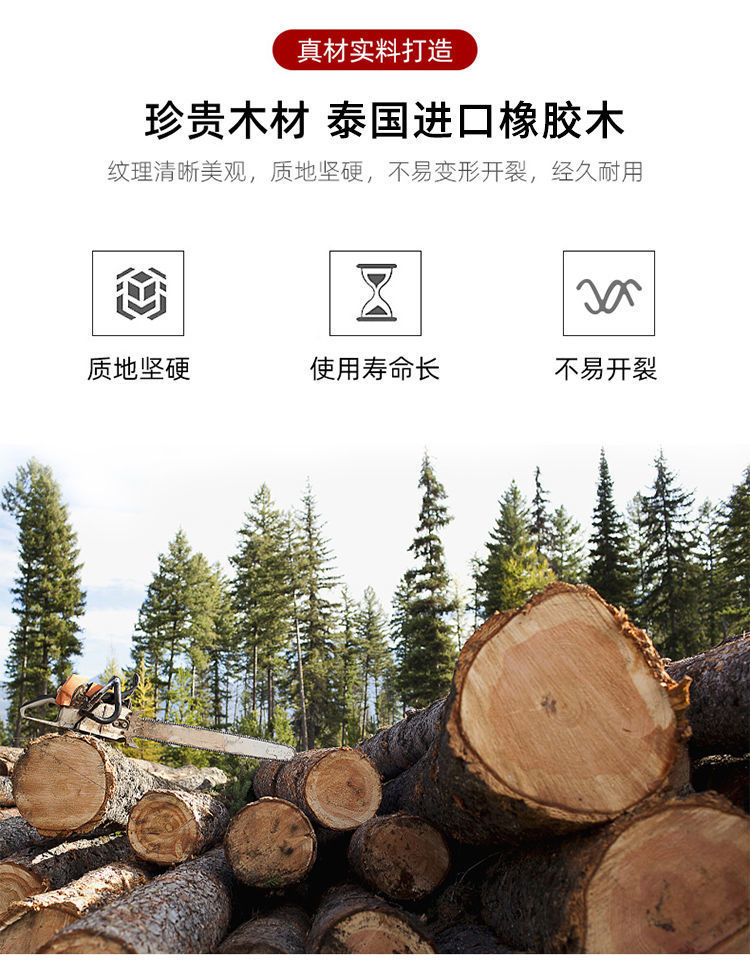  现代简约北欧橡胶木实木床1.5米1.8m气压高箱抽屉储物主卧日式床(图5)